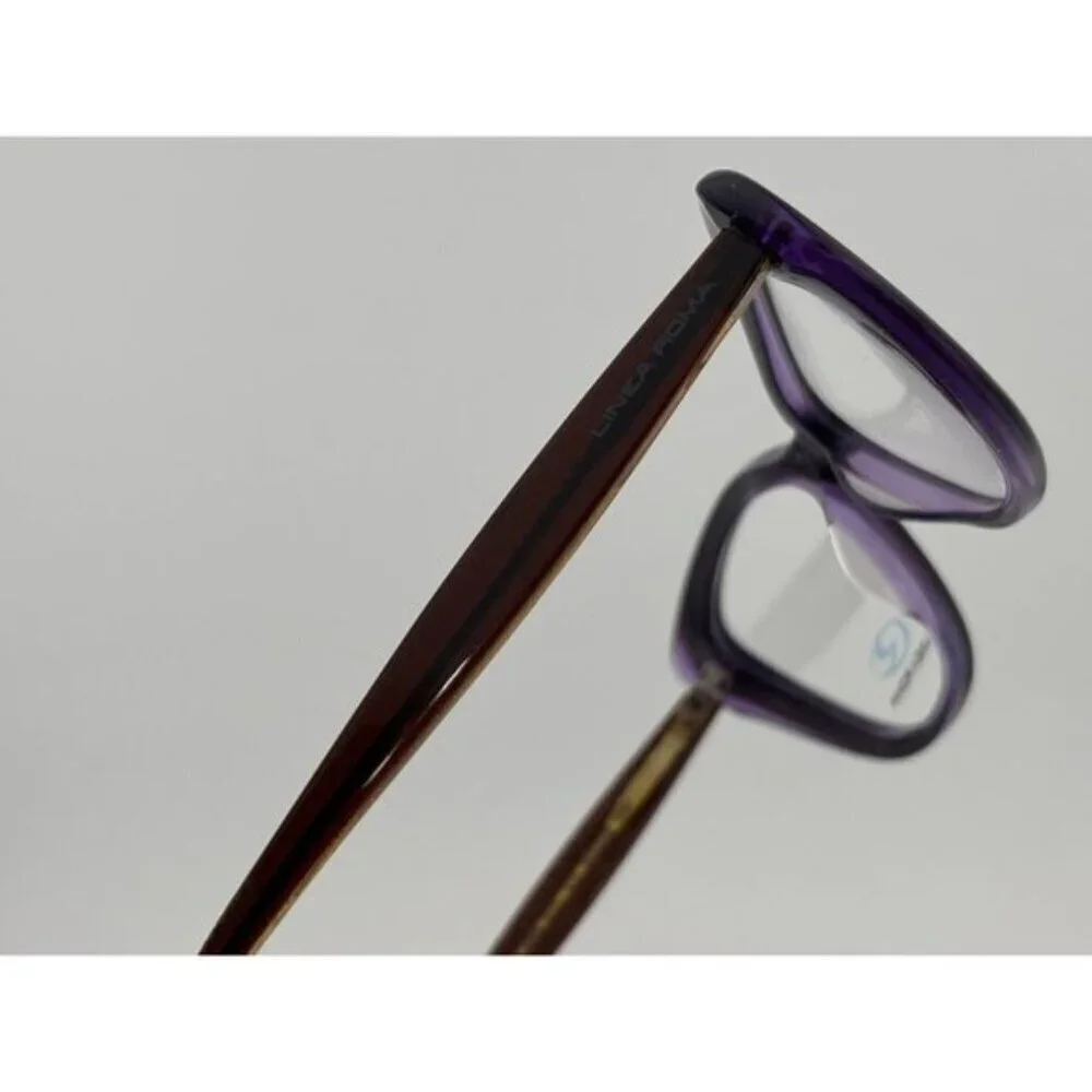 LINEA ROMA - CLASS 317 C3 51-15-140 Black, Purple, Brown Acetate Glasses Frames - Picture 5 of 7